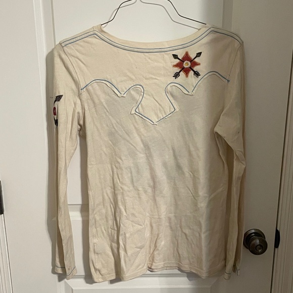 Double D Ranch Cream Top with Colorful Embroidery - Picture 6 of 8